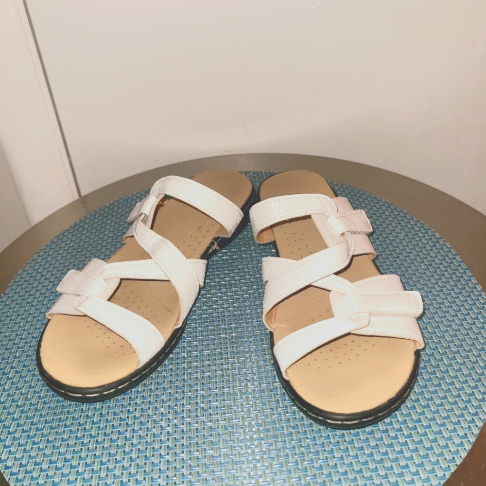 White Slide sandals size 8
